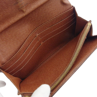 LOUIS VUITTON Long Wallet Purse Brown x beige Portefeuille Sara