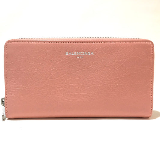 BALENCIAGA Long Wallet Purse 419805 leather pink beige Exclusive Wallet