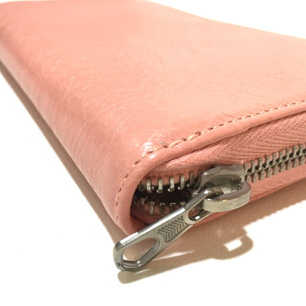 BALENCIAGA Long Wallet Purse 419805 leather pink beige Exclusive Wallet