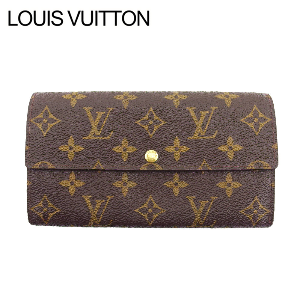 LOUIS VUITTON Long Wallet Purse M61725 Brown beige Pochette Porto MonÃ©credi
