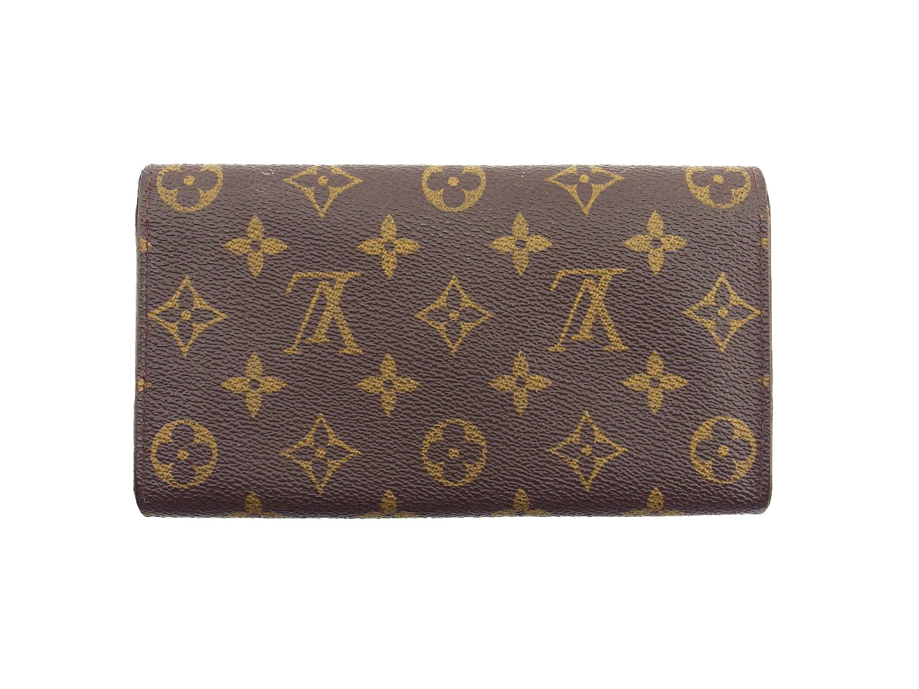LOUIS VUITTON Long Wallet Purse M61725 Brown beige Pochette Porto MonÃ©credi