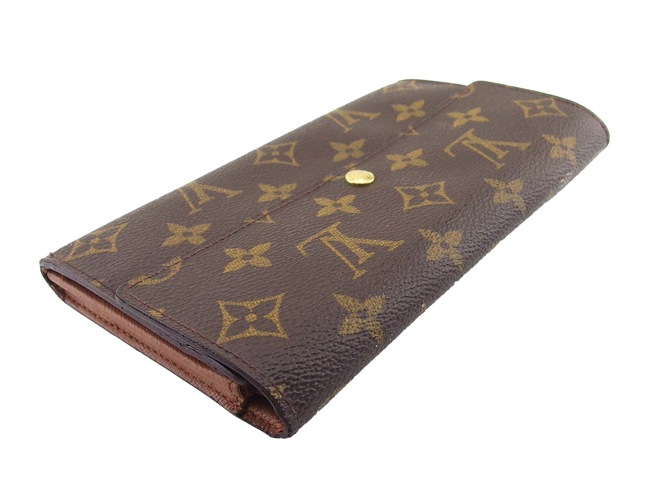 LOUIS VUITTON Long Wallet Purse M61725 Brown beige Pochette Porto MonÃ©credi