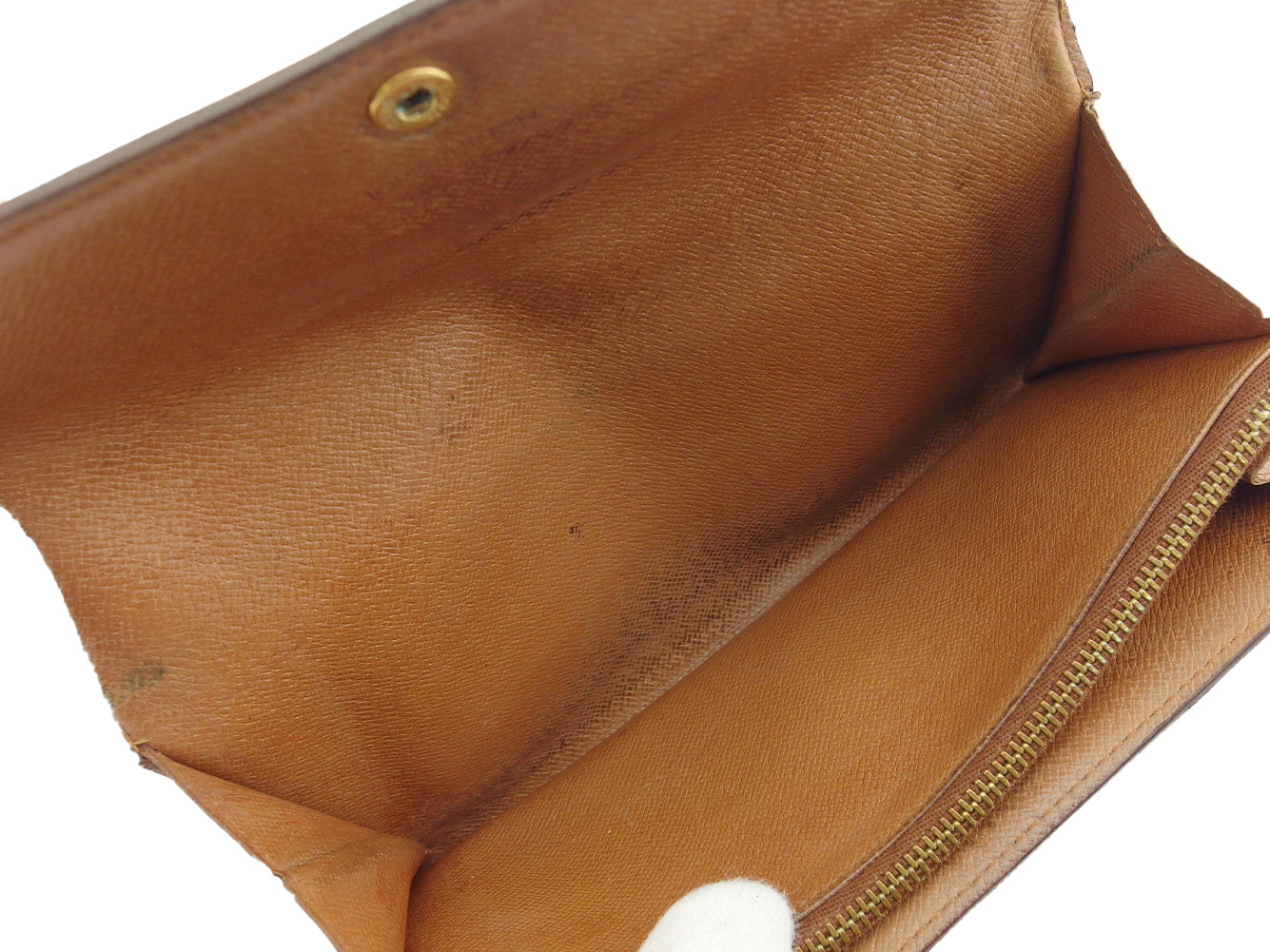 LOUIS VUITTON Long Wallet Purse M61725 Brown beige Pochette Porto MonÃ©credi