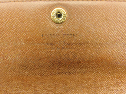 LOUIS VUITTON Long Wallet Purse M61725 Brown beige Pochette Porto MonÃ©credi