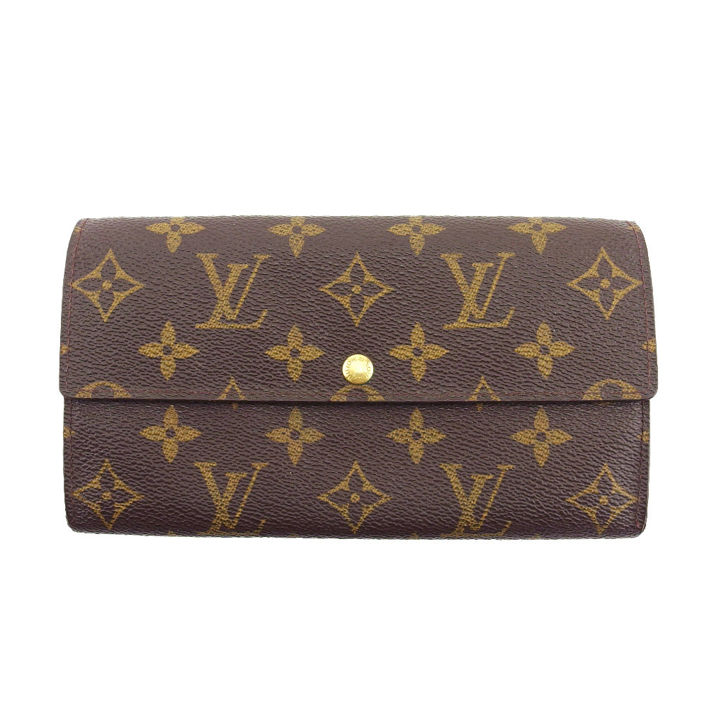 LOUIS VUITTON Long Wallet Purse M61725 Brown beige Pochette Porto MonÃ©credi