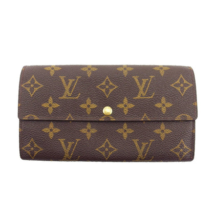 LOUIS VUITTON Long Wallet Purse M61725 Brown beige Pochette Porto MonÃ©credi