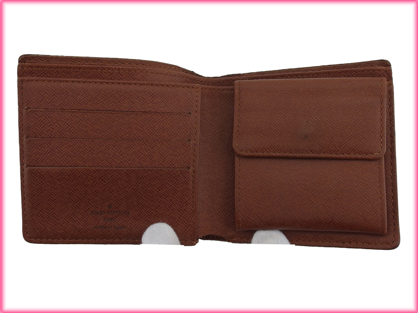 LOUIS VUITTON Bifold Wallet M61665 Brown beige Porte Billets Cartes Crdit Monet