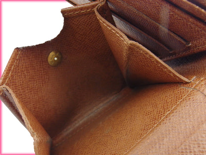 LOUIS VUITTON Bifold Wallet M61665 Brown beige Porte Billets Cartes Crdit Monet