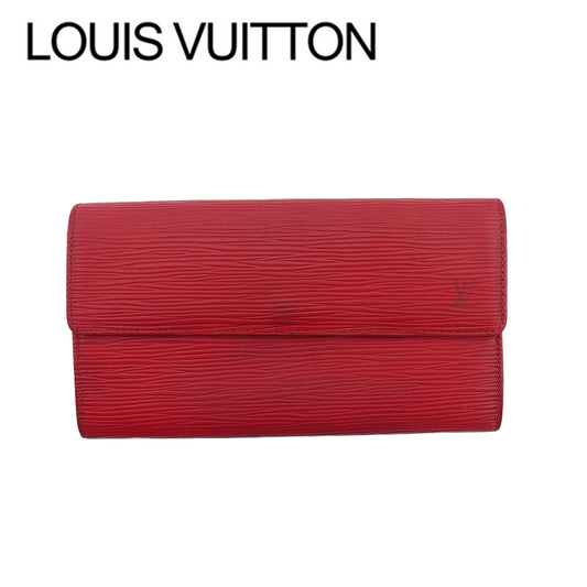 LOUIS VUITTON Long Wallet Purse M63577 Red Pochette Porto MonÃ©credi