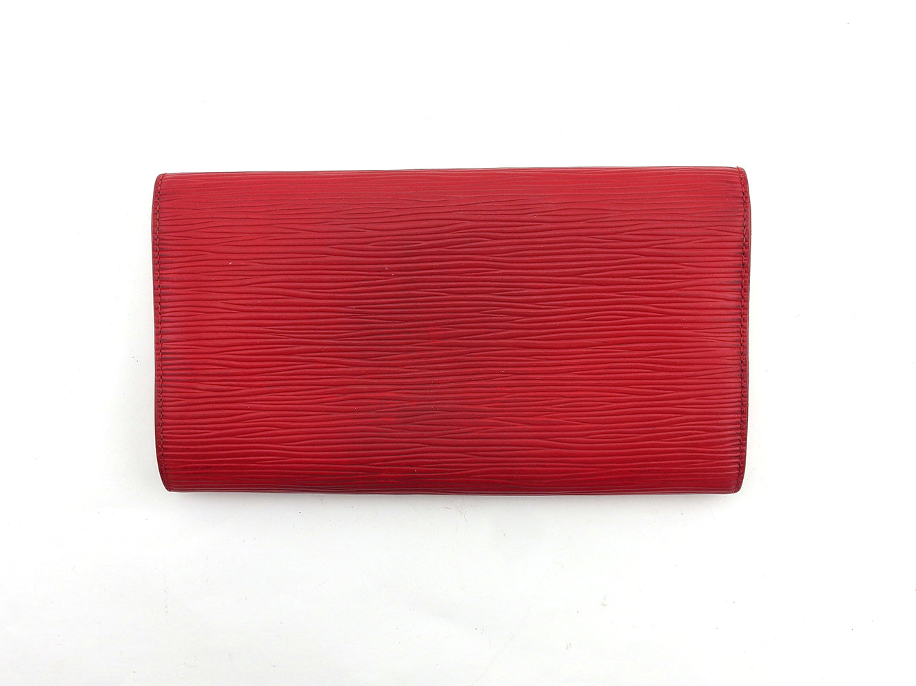 LOUIS VUITTON Long Wallet Purse M63577 Red Pochette Porto MonÃ©credi