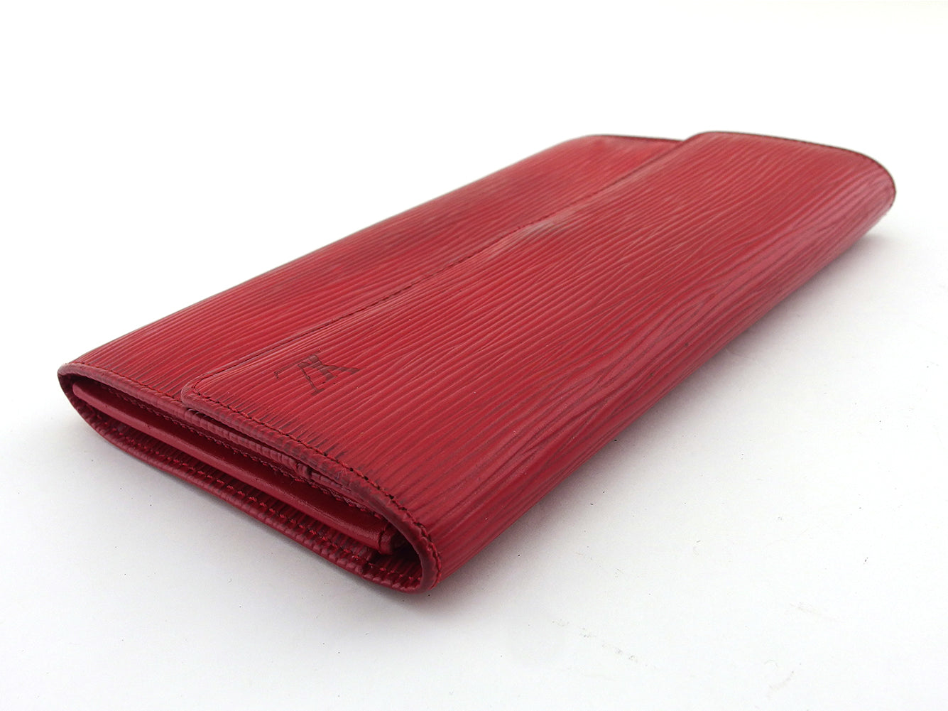 LOUIS VUITTON Long Wallet Purse M63577 Red Pochette Porto MonÃ©credi