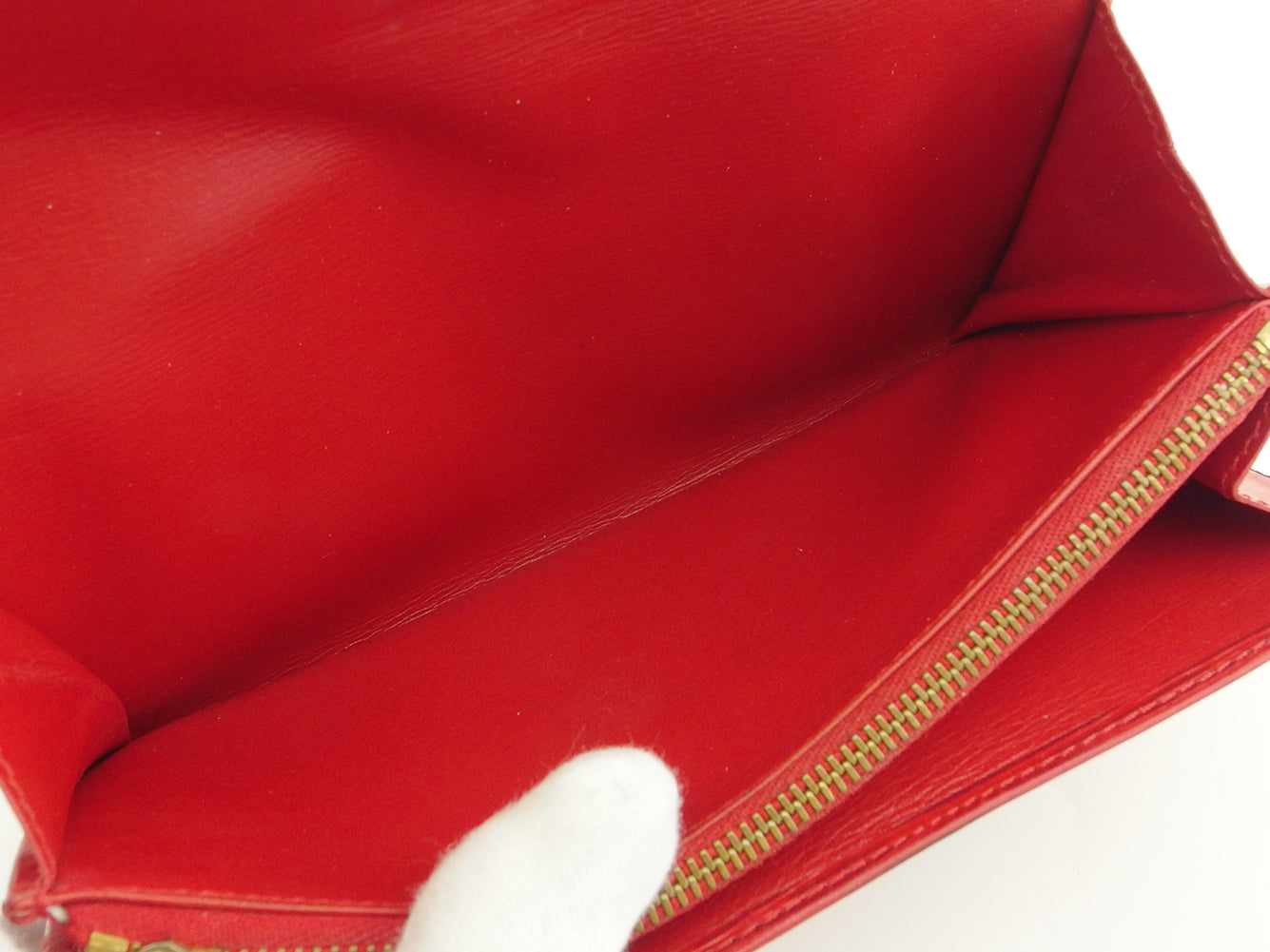 LOUIS VUITTON Long Wallet Purse M63577 Red Pochette Porto MonÃ©credi