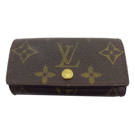 LOUIS VUITTON Key case Key holder Brown x beige Multicles4