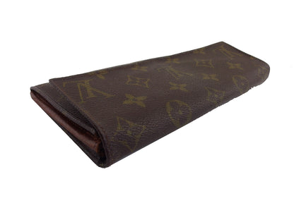 LOUIS VUITTON Long Wallet Purse Brown x beige Pochette Porto MonÃ©credi
