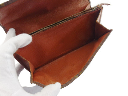 LOUIS VUITTON Long Wallet Purse Brown x beige Pochette Porto MonÃ©credi