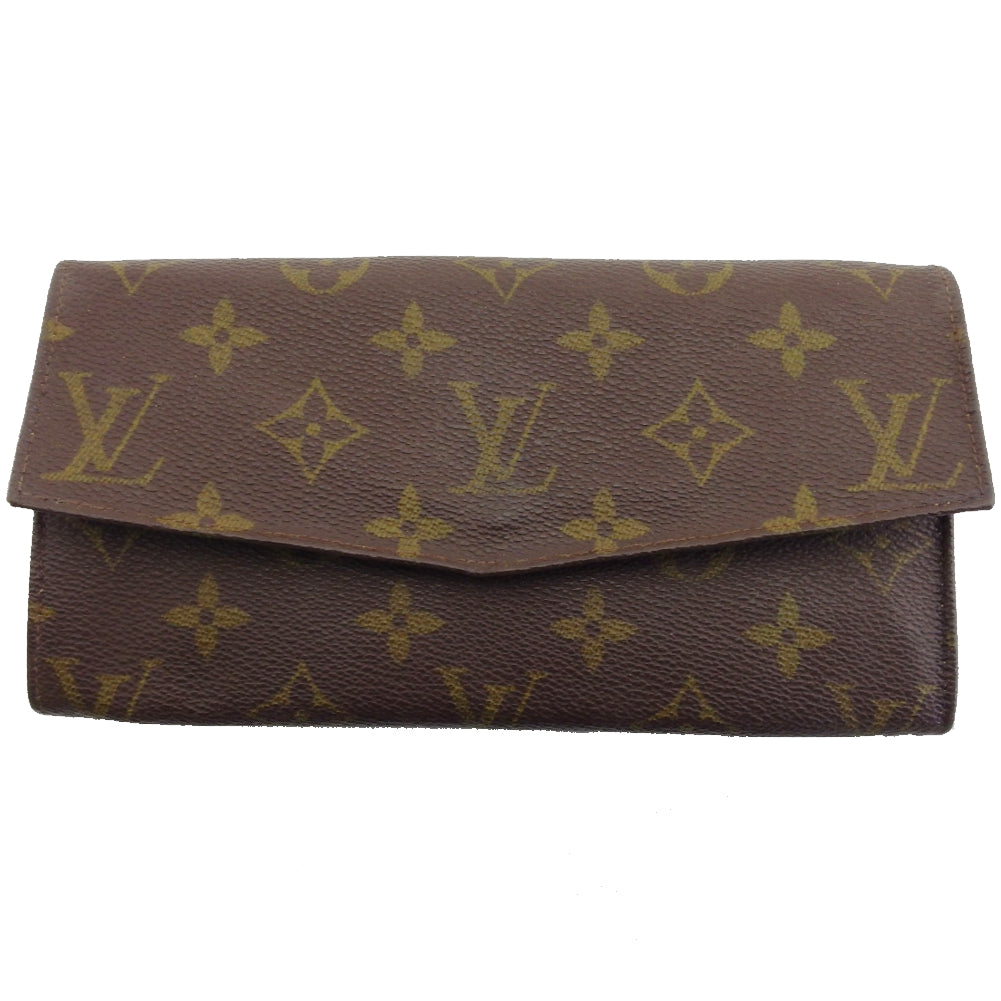 LOUIS VUITTON Long Wallet Purse Brown x beige Pochette Porto MonÃ©credi
