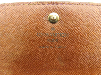 LOUIS VUITTON Long Wallet Purse Brown x beige Pochette Porto MonÃ©credi