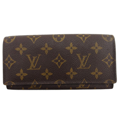 LOUIS VUITTON Bill Compartment Brown x beige Porto Circle Bifold