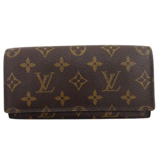 LOUIS VUITTON Bill Compartment Brown x beige Porto Circle Bifold