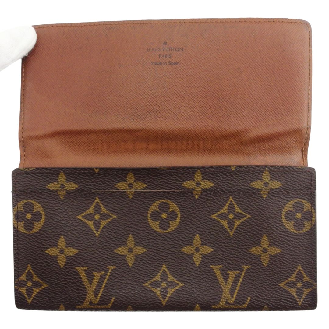 LOUIS VUITTON Bill Compartment Brown x beige Porto Circle Bifold