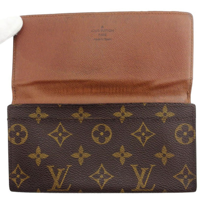 LOUIS VUITTON Bill Compartment Brown x beige Porto Circle Bifold