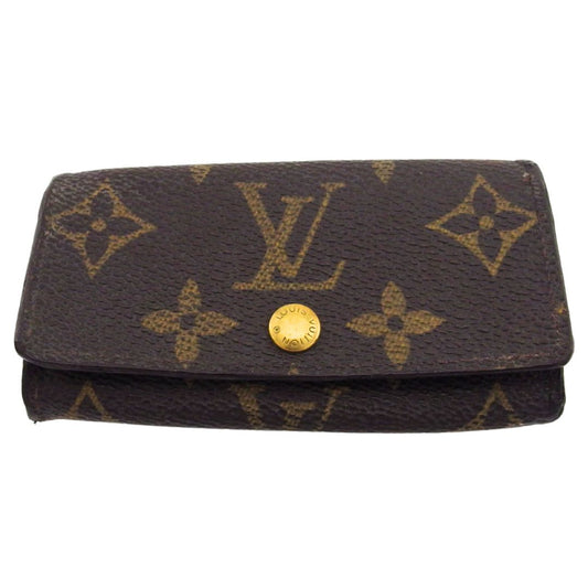 LOUIS VUITTON Key case Key holder Brown x beige x gold Multicles4