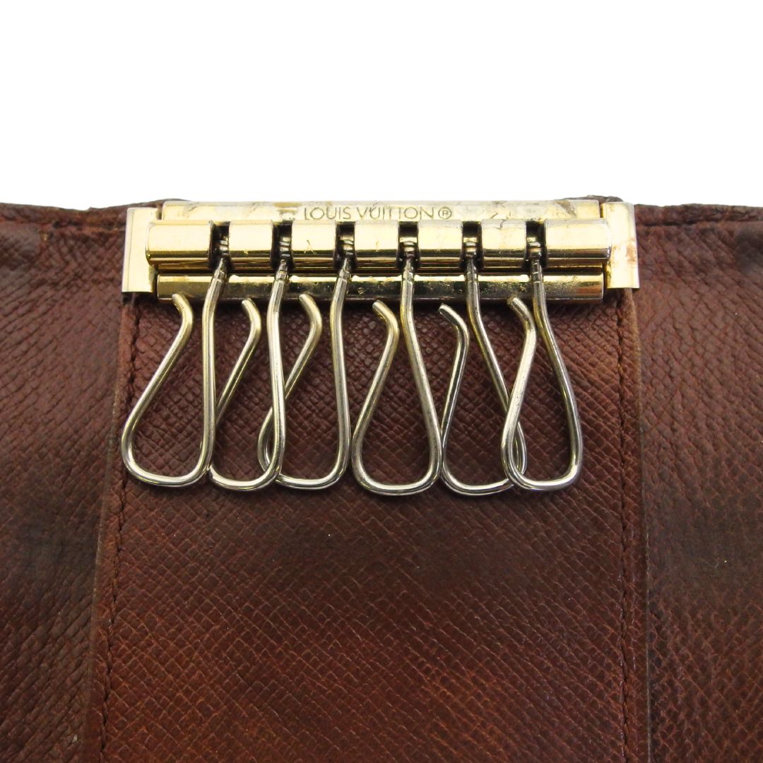 LOUIS VUITTON Key case Key holder Brown x beige x gold Multicles6