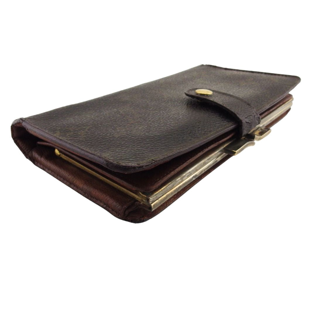 LOUIS VUITTON Long Wallet Purse T61217 Brown beige North America exclusive Continental Clutch