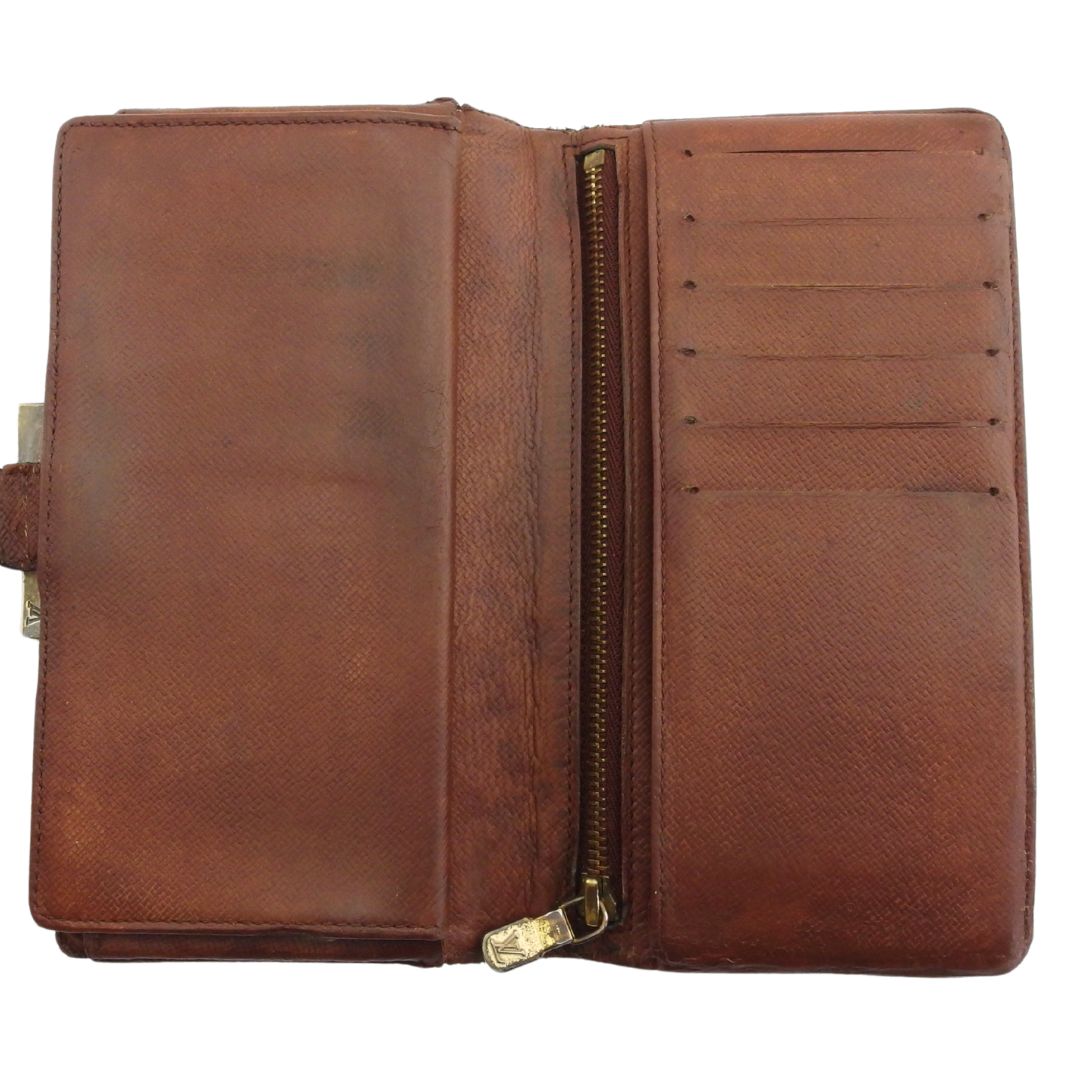 LOUIS VUITTON Long Wallet Purse T61217 Brown beige North America exclusive Continental Clutch