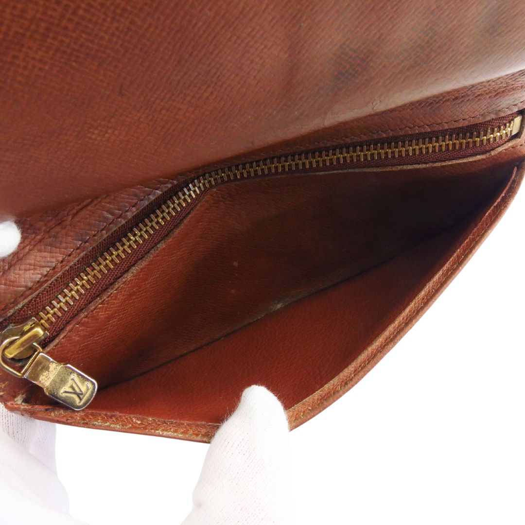 LOUIS VUITTON Long Wallet Purse T61217 Brown beige North America exclusive Continental Clutch