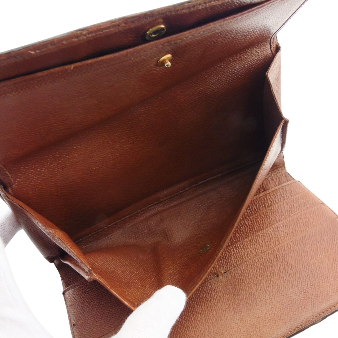 LOUIS VUITTON Long Wallet Purse M61215 Brown beige Porte Tresor International