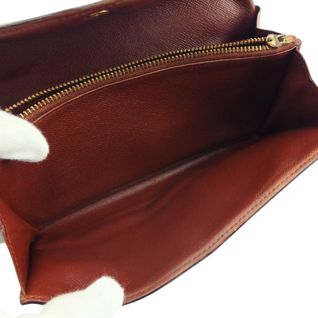 LOUIS VUITTON Long Wallet Purse M61725 Brown beige Pochette Porto MonÃ©credi